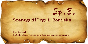 Szentgyörgyi Boriska névjegykártya